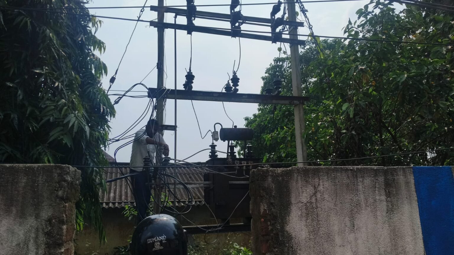 People in Raghunathapuram are facing problems due to power outage for a week