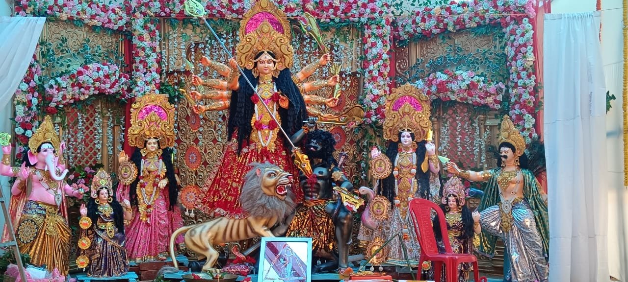 The opening of the idol of Maa Durga in Barhi a confluence of devotion and enthusiasm was seen