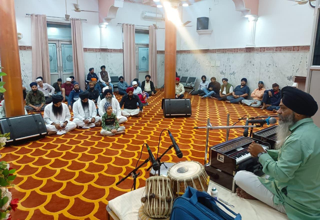 Gurudwara decorated like a bride on the occasion of Guru Nanak Dev Jis Prakash Parv atmosphere filled with devotion and joy