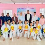 National champion karate players were honoured in Hazaribagh belt test was also organised