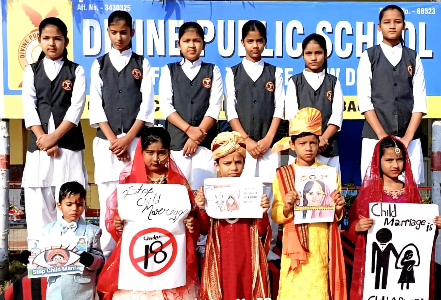 People were made aware under the Child Marriage Free India campaign at Divine Public School Gangpancho