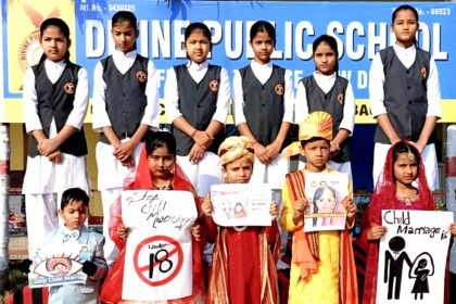 People were made aware under the Child Marriage Free India campaign at Divine Public School Gangpancho