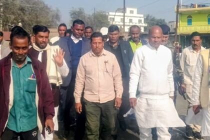Villagers are angry over the lack of roadside drains in a densely populated area the MLA conducted a site inspection after receiving complaints