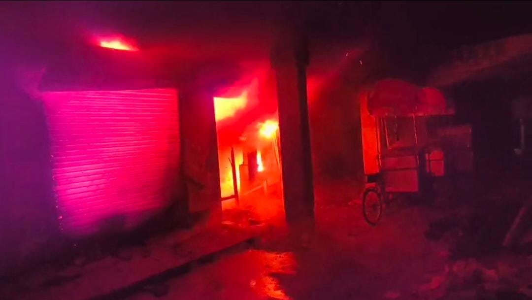 A massive fire broke out at an electronics shop on Jalpa Chhatarpur Road causing losses worth over Rs 30 lakh