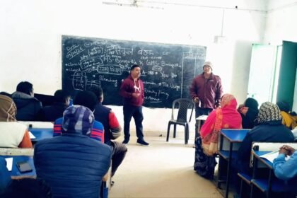 Cluster level meeting held at Middle School Barkatha. Discussion on teacher based assessment and teaching plan