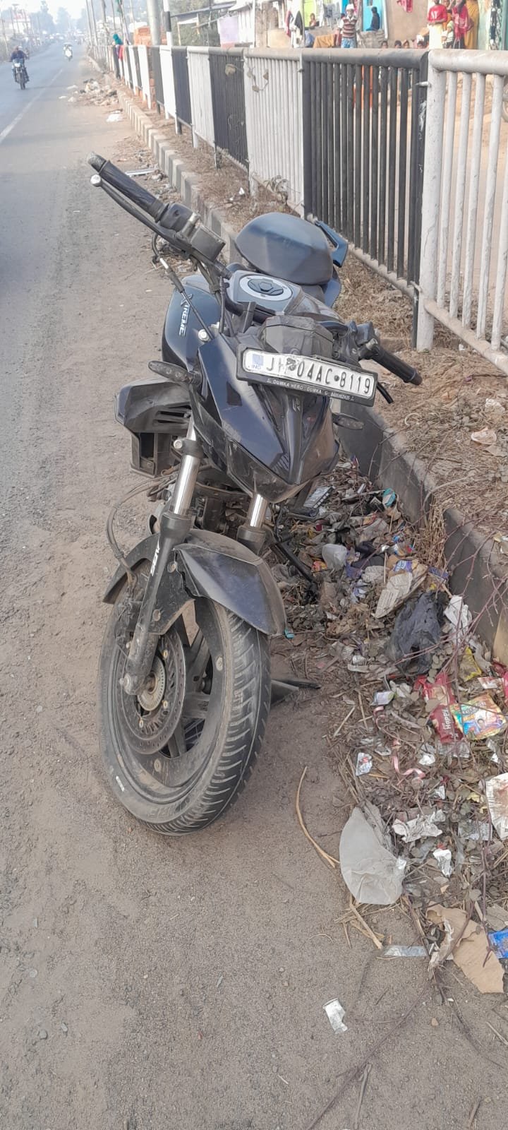 Road accident on Dumka Bhagalpur state highway Man injured in motorcycle collision police seize bike